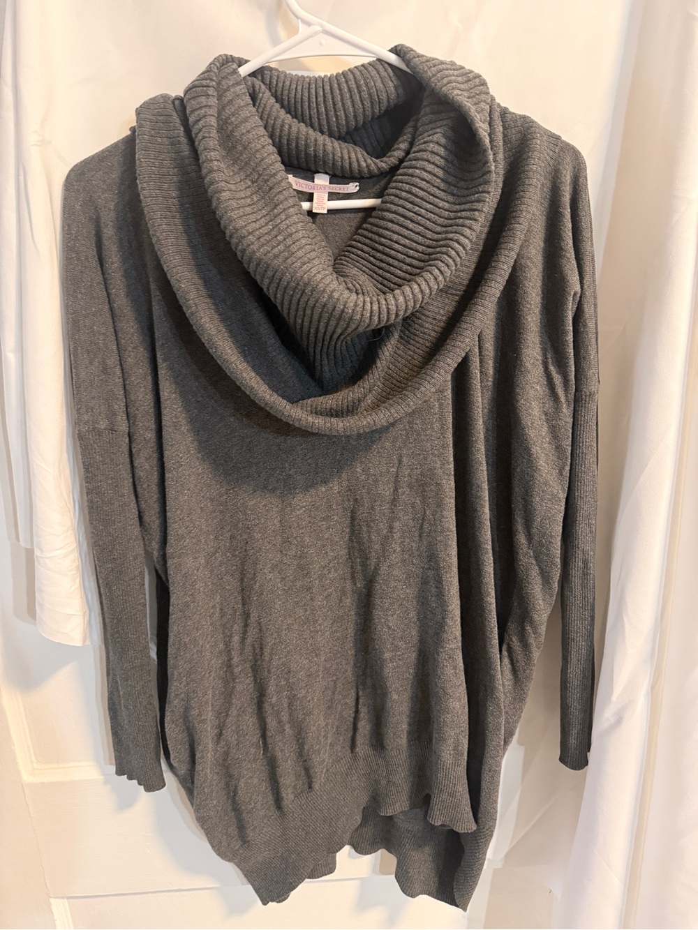 Victoria’s Secret Charcoal Gray Ribbed Cowl Neck Sweater